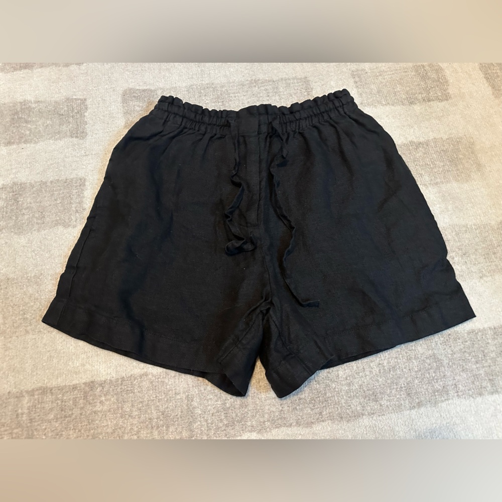 Country Road Organically Grown Linen Relaxed Short Black (Size XXS/6)